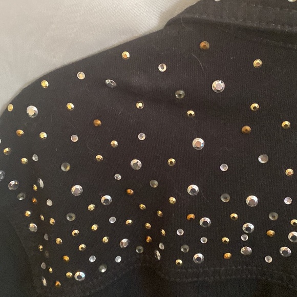 Quacker factory Black stretchable denim jacket size large LIKE NEW - Picture 7 of 8